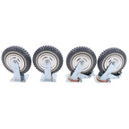 Set of 4 Heavy Duty Rubber Caster Wheels 8" (2 Swivel, 2 Fixed) 440Lbs