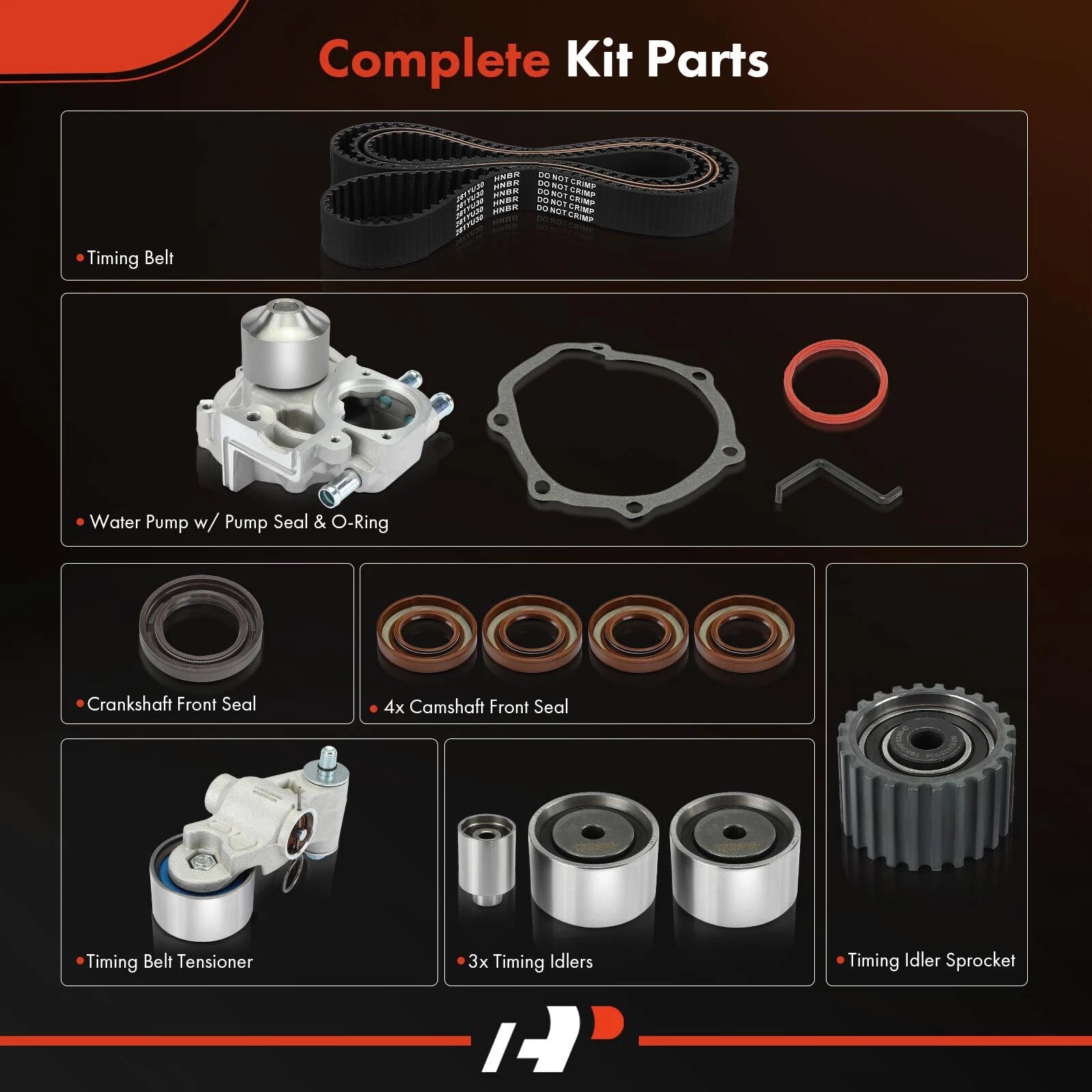 12x Timing Belt and Water Pump Kit for Subaru Outback Forester (2005–2009)