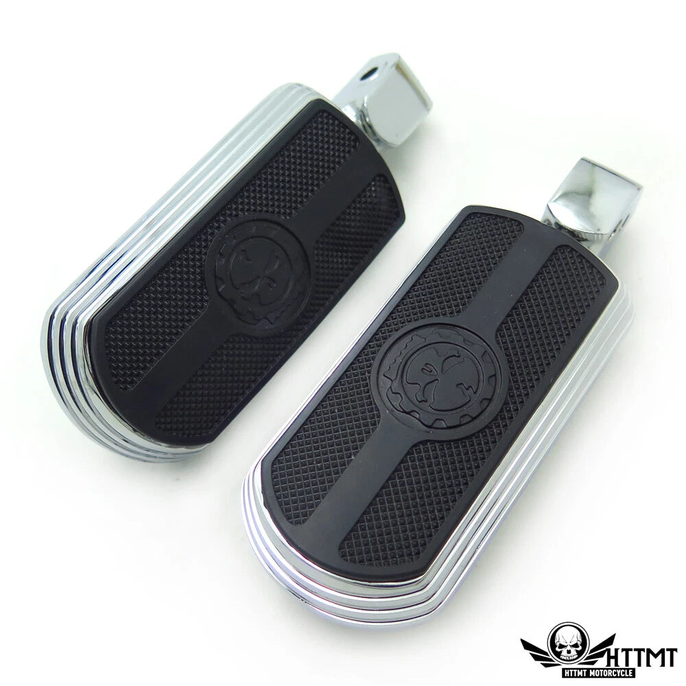 Chrome Skull Rubber Footpeg for Yamaha V-Star 1000 650 Royal Star V-Max Virago