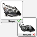 Headlight Halogen Pair for BMW 5-Series E60 E61 (2004–2010) W/Bulbs