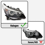 Headlight Halogen Pair for BMW 5-Series E60 E61 (2004–2010) W/Bulbs