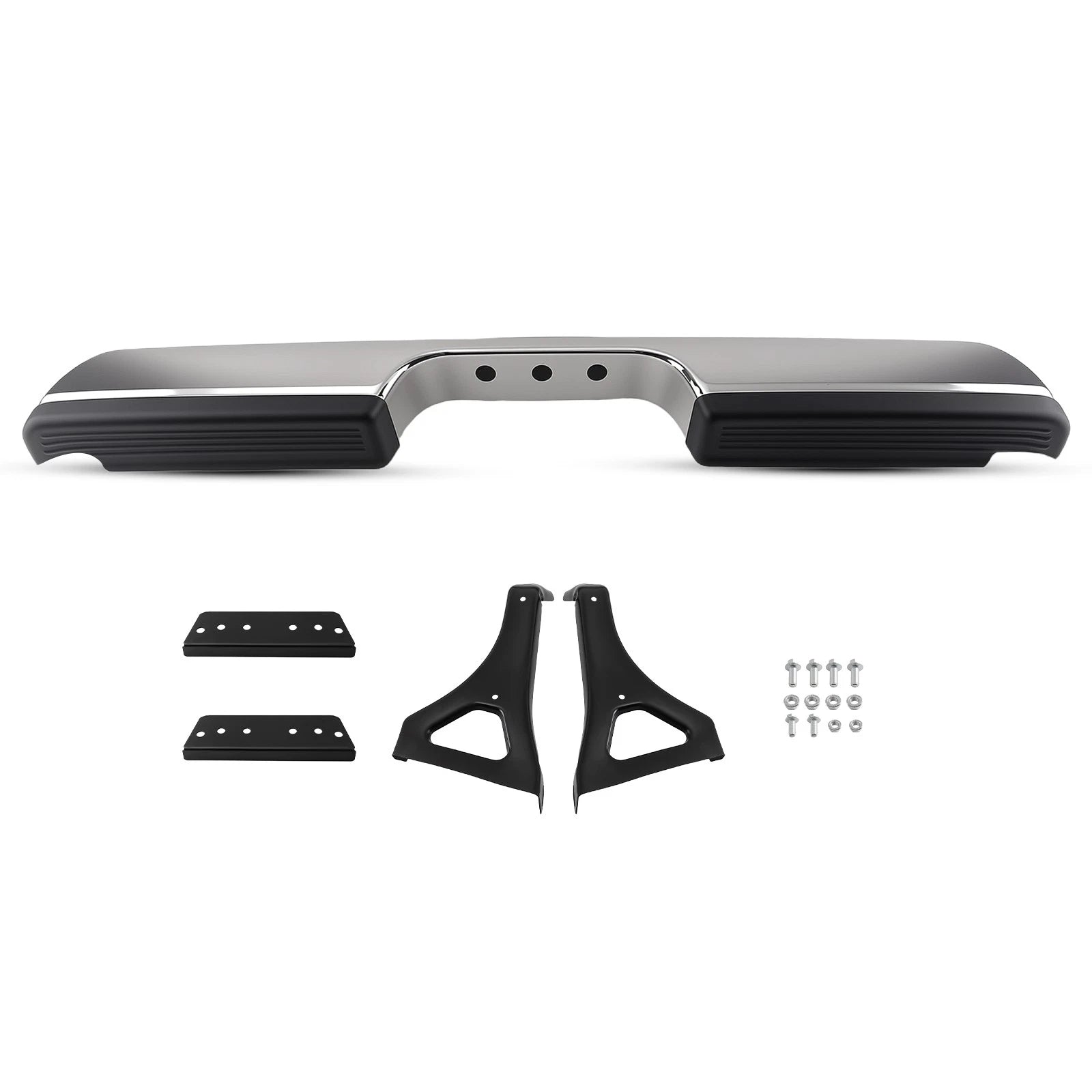 Chrome Steel Rear Bumper Assembly for Dodge Ram 1500 2500 3500 (1994–2002)