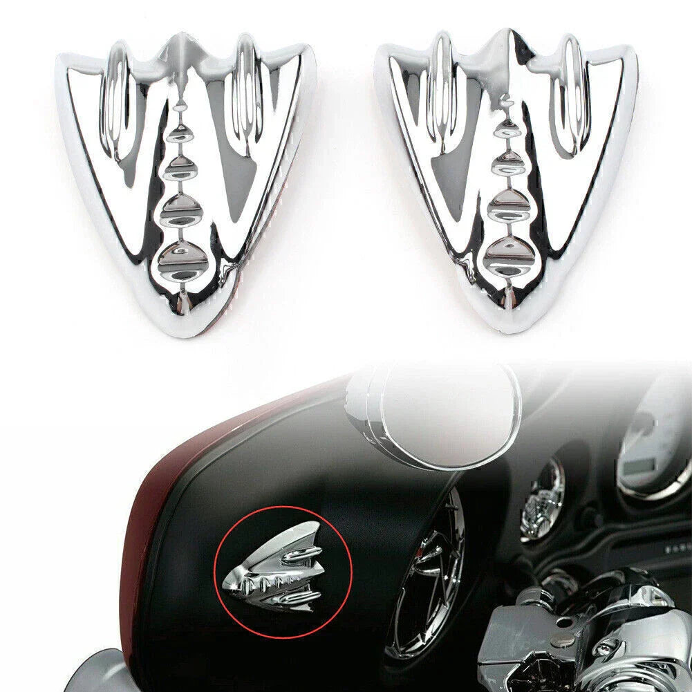 Chrome Inner Fairing Mirror Block Off Covers for Harley Street Glide (06-13)