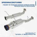 4" Burnt Tip Stainless Exhaust Catback System for Nissan 240SX S13 (1989–1994)