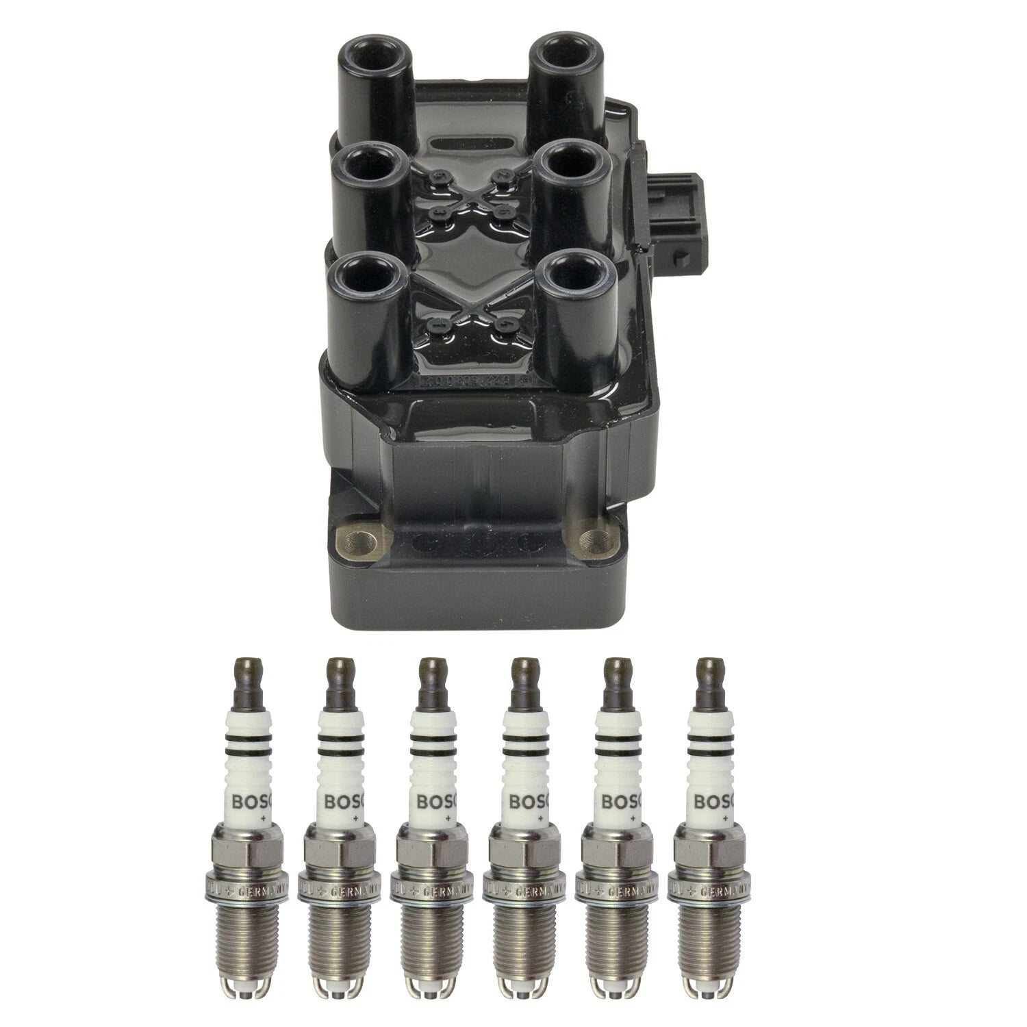 Set of 6 Bosch Ignition Coils & Nickel Spark Plugs for BMW E30 E36 E39, VW Corrado, Passat