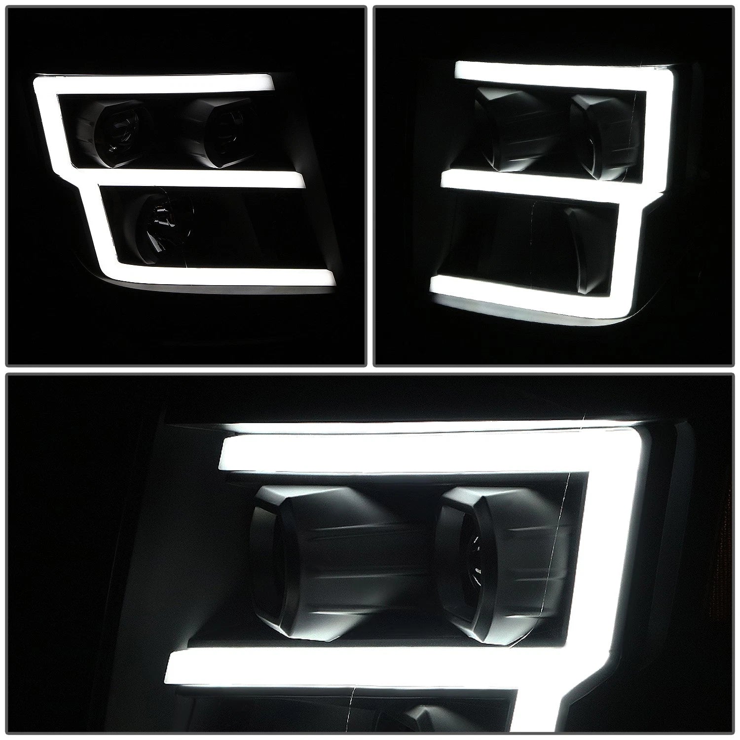 LED DRL Projector Headlights for Nissan Titan XD (2016–2022) - Black Housing
