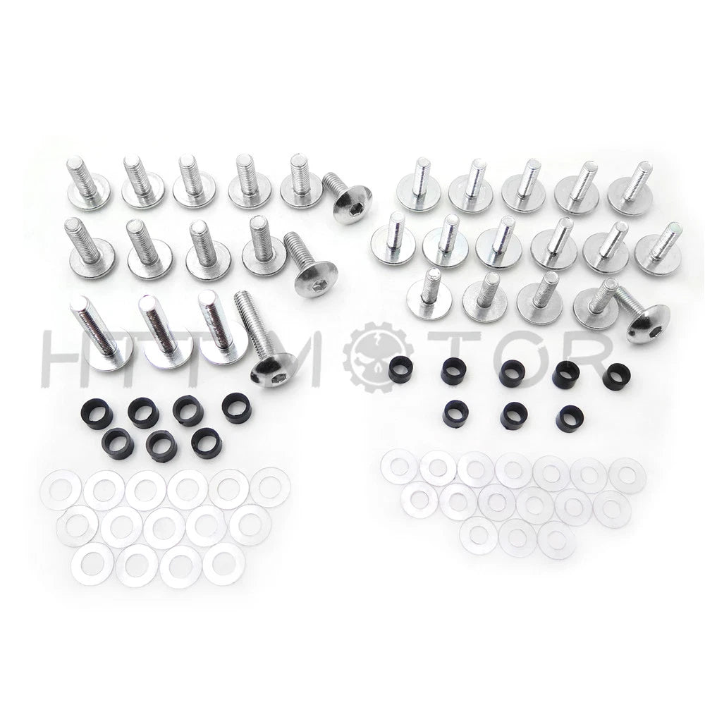 Silver Round Steel Fairing Bolts Kit for Suzuki GSXR750 (2000–2003) GSXR1000 (2001–2002)