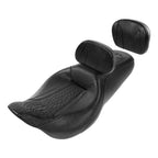 Black Driver Passenger Seat + Backrest for Harley Road Street Glide (2009-2023)