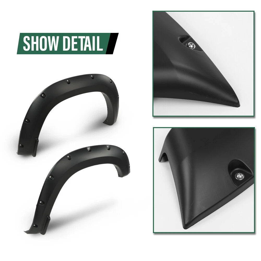 Set of 4 Pocket Rivet Bolt-on Fender Flares for Ram 1500 (2019–2023)