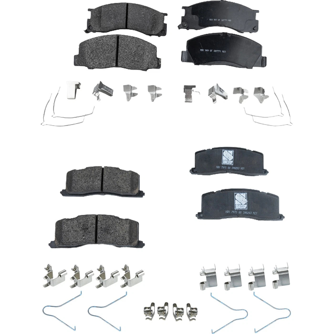 Set of 4 Semi-Metallic Brake Pads for Toyota Previa (1991–1996)
