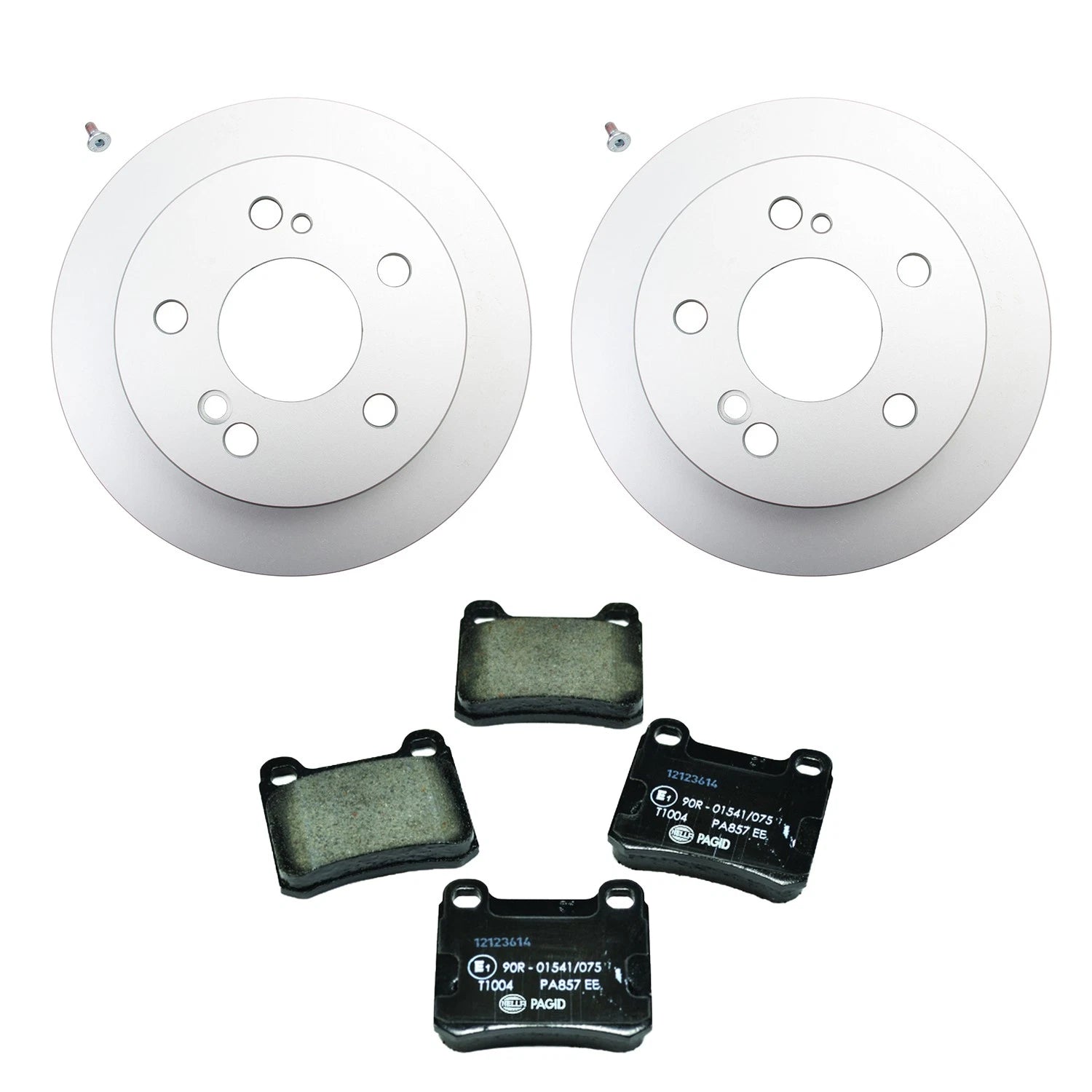 Rear Rotors & Low-Met Disc Brake Pad Kit for Mercedes W201 190D 190E (1983–1993)