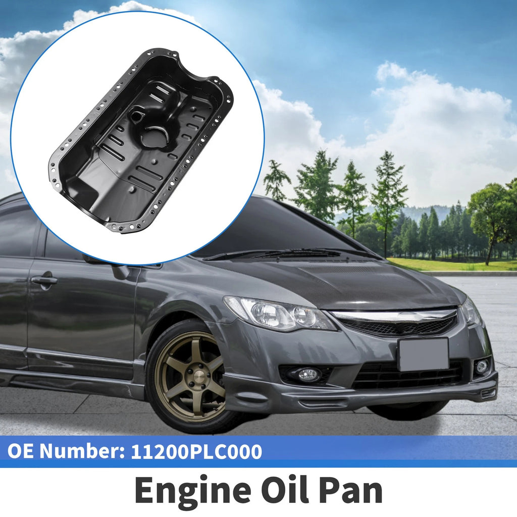 1 Pc Engine Oil Pan No.11200PLC000 for Honda Civic (2001–2005) Iron Black