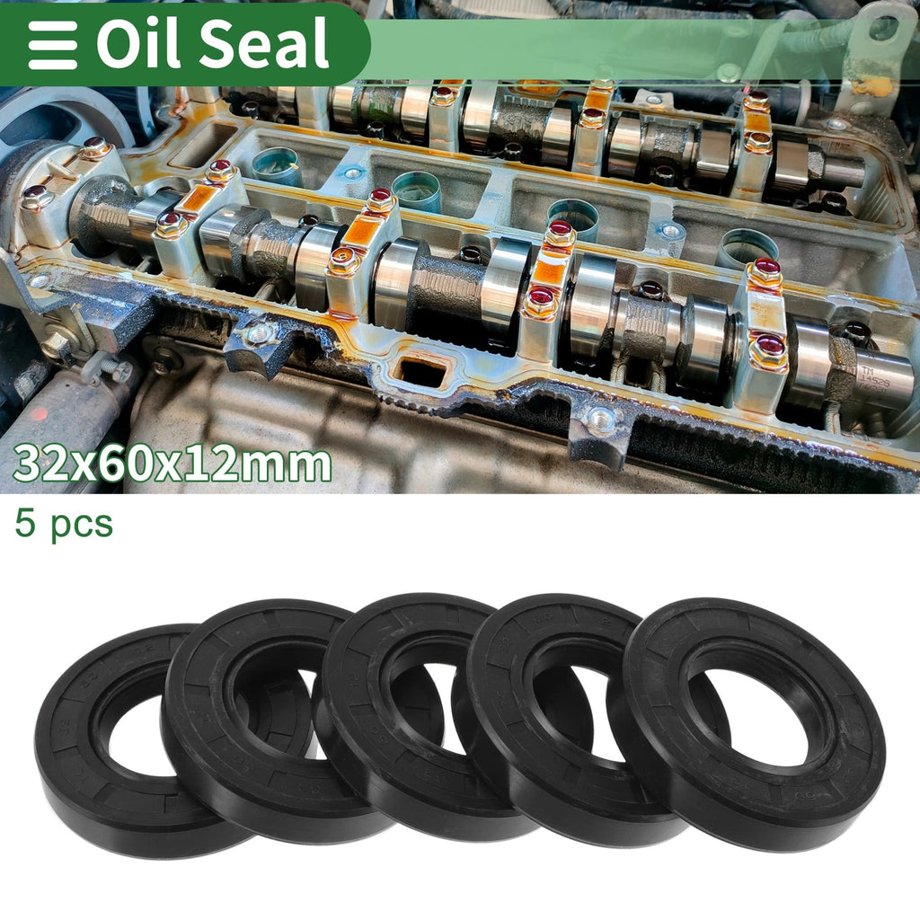 Set of 5 Oil Seal Rotary Shaft Seal NBR Rubber 32x60x12mm