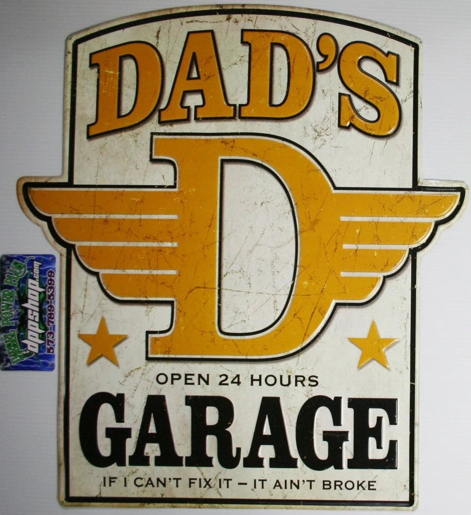 Large Embossed Hot Rod Tin Sign for Man Cave (23"x 20.5")