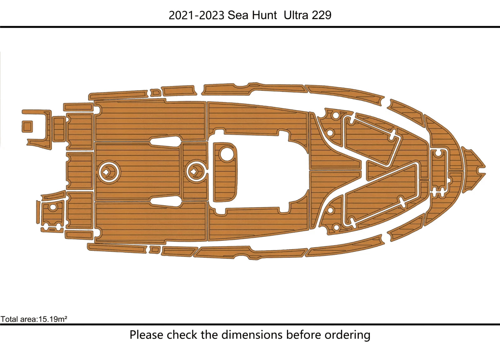Swim Platform Cockpit EVA Foam Flooring for Sea Hunt 229 Ultra (2022)