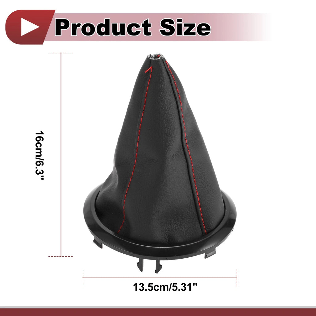 Gear Shift Stick Gaiter for Suzuki Swift (2005–2010) Black Red Faux Leather
