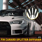 Set of 4 Glossy Black Bumper Canard Splitter Diffusers for Car