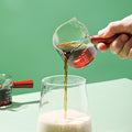 Glass Coffee Cup with Wood Handle and Dual Spout 75ml