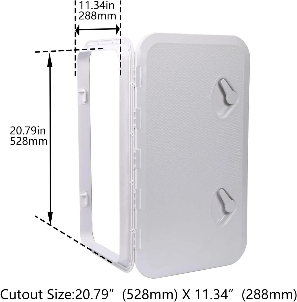 24" x 14" Marine Deck Hatch Access Hatch & Lid (606 x 353mm) White