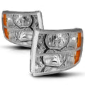 Headlight Replacement for Chevy Silverado (2007–2014) Chrome Housing Amber Corner