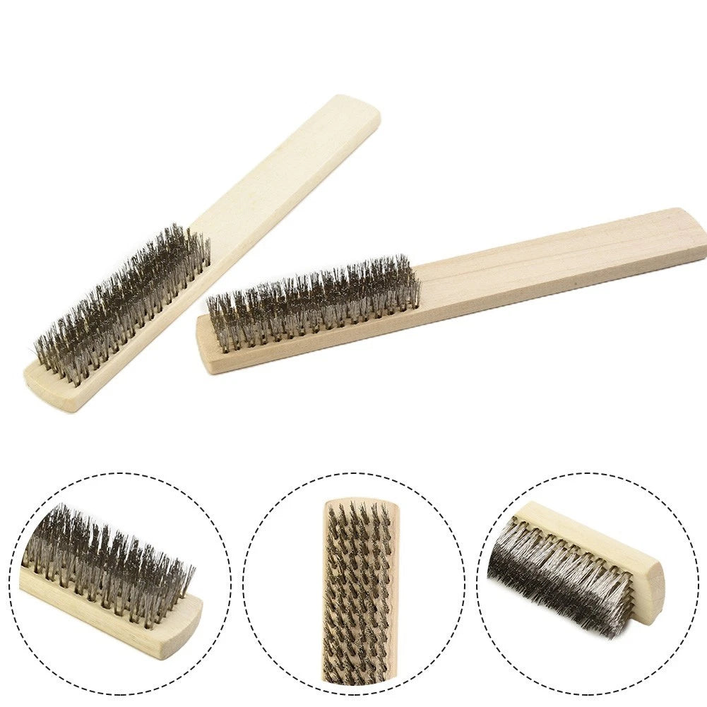 Set of 2 Stainless Steel Wire Brushes for Metal Rust Cleaning Tool
