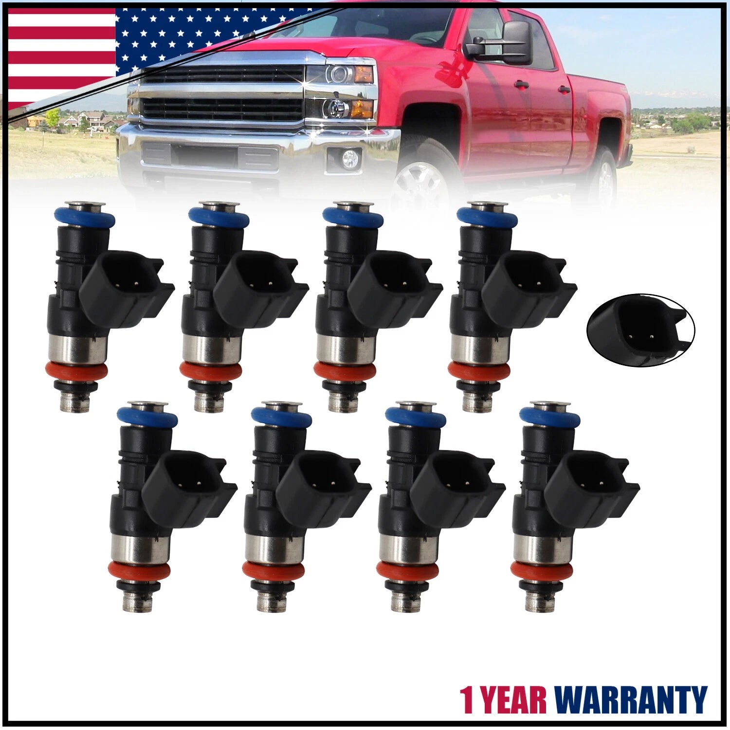 Set of 8 Fuel Injectors 42LB for Corvette LS3 L99 Camaro SS (2006–2015) 0280158051