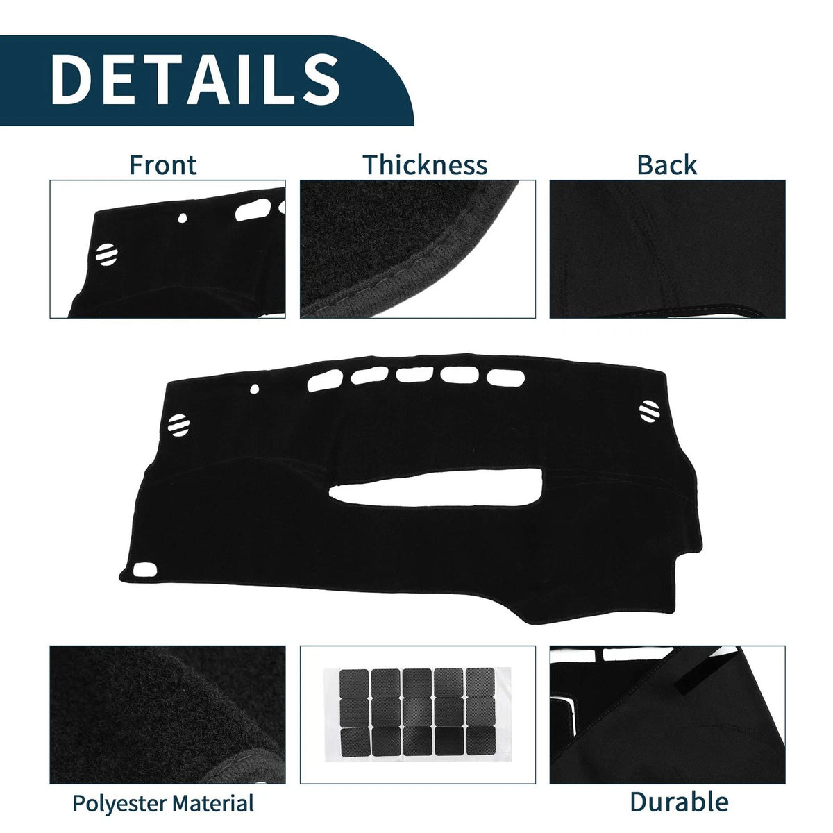 Dashboard Cover Mat for Toyota Prius 30 Series (2005–2015) - Black Set of 1