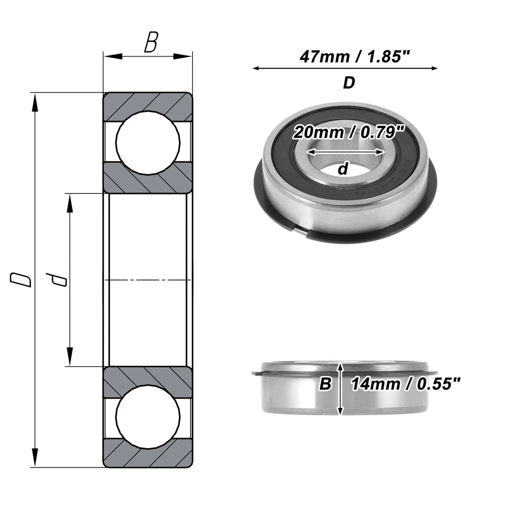 6204NR2RS Deep Groove Ball Bearings for Various Applications (20x47x14mm)