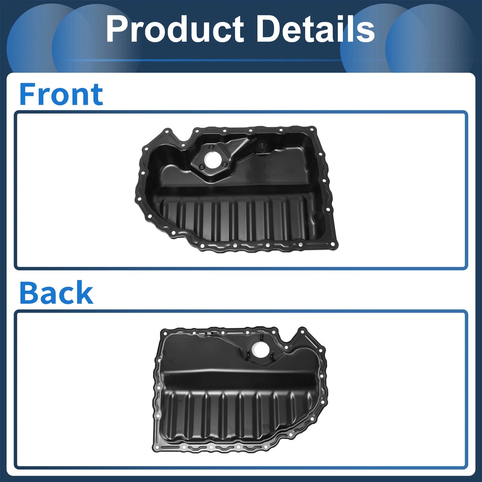1 Pc Engine Oil Pan No.06J103600E for Audi Q3 (2015–2018) Iron Black