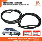 Front Door Weatherstrip Seal for Honda Civic (1991-1995)
