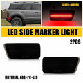 Smoked LED Rear Red Bumper Side Marker Lights for Ford Bronco Sport (2021–2023)
