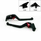 Set of 2 Long Brake Clutch Levers for Honda CBR600RR (2003–2006) CBR954RR (2002–2003) Black T9