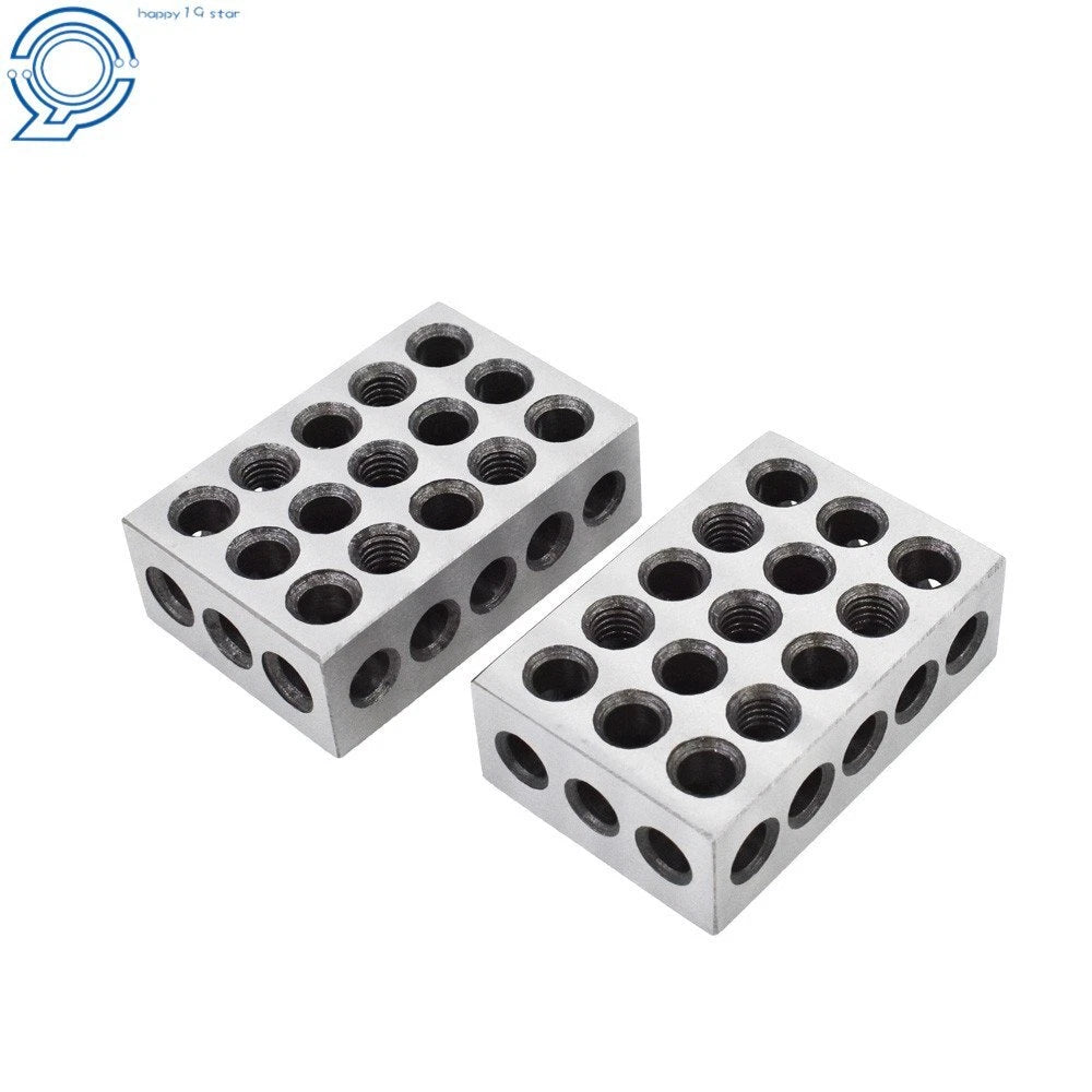 Set of 2 Ultra Precision 1-2-3 Blocks for Machinists (23 Holes)