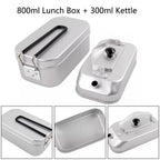 2-in-1 Camping Lunch Box Water Kettle Set Cookware