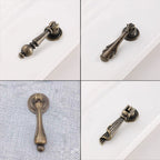 Set of 10 Antique Bronze Drop Handle Pulls for Cabinets and Dressers