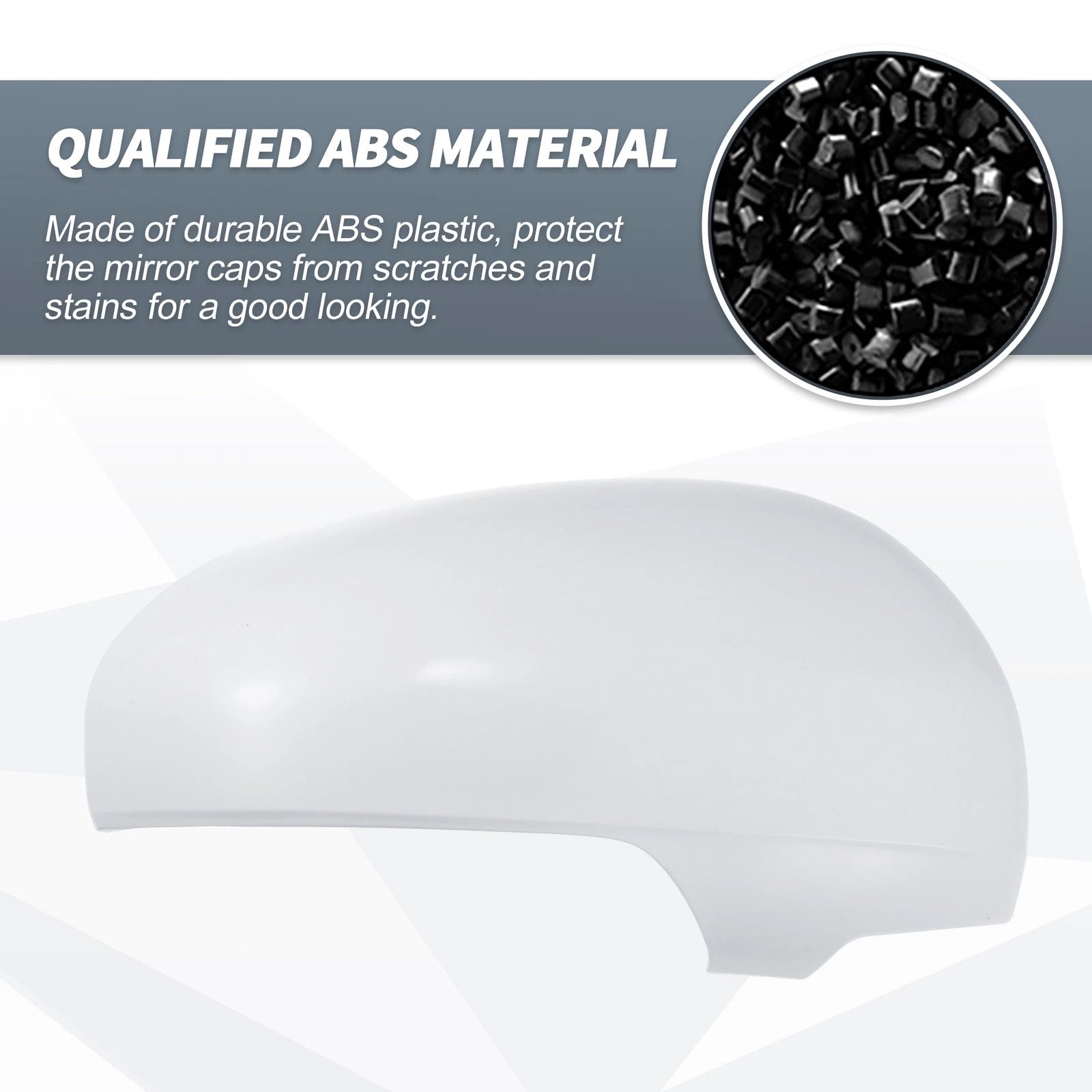 Pair Rearview Mirror Cover Cap White for Toyota Prius (2010–2012)