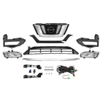 Front Upper Lower Grille Trim Fog Lamp Kit for Nissan Rogue (2017–2020)