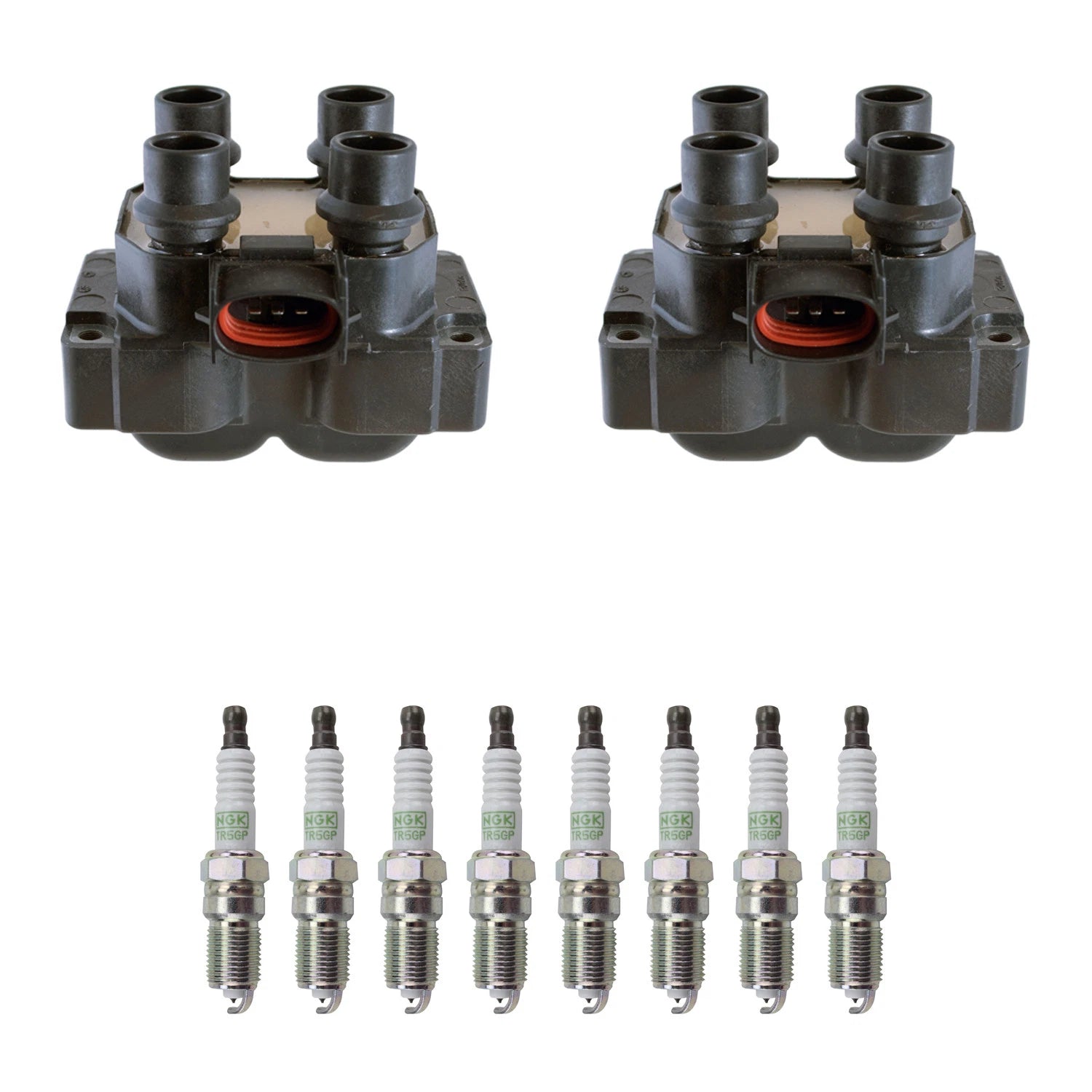 Set of 2 Ignition Coils & 8 NGK Platinum Spark Plugs for Mazda B2300 B2500 Ranger (1998–2005)