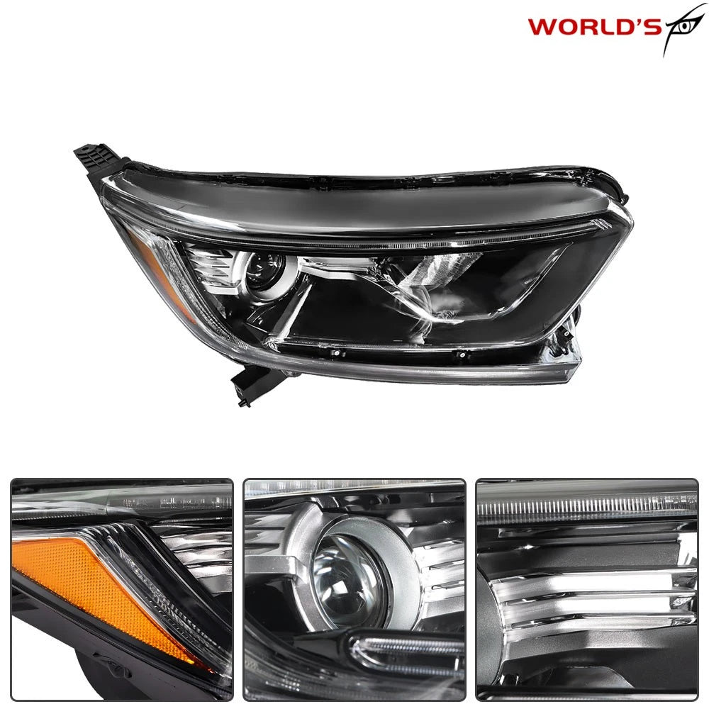 Set of 2 Halogen Headlights for Honda CR-V (2017–2022) Black Assembly