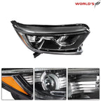 Set of 2 Halogen Headlights for Honda CR-V (2017–2022) Black Assembly