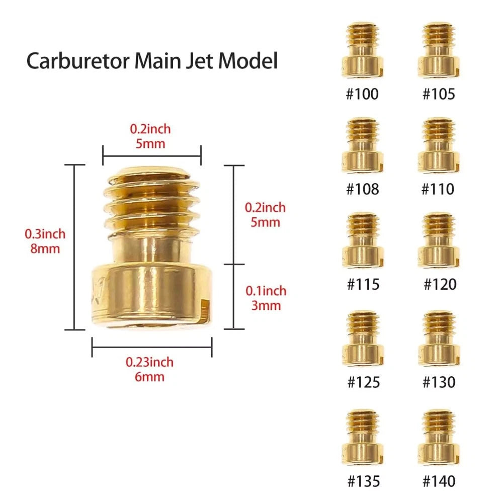 10Pc Carburetor Main Jet Kit M5 for 100 105 108 110 115 120 125 130 135 140