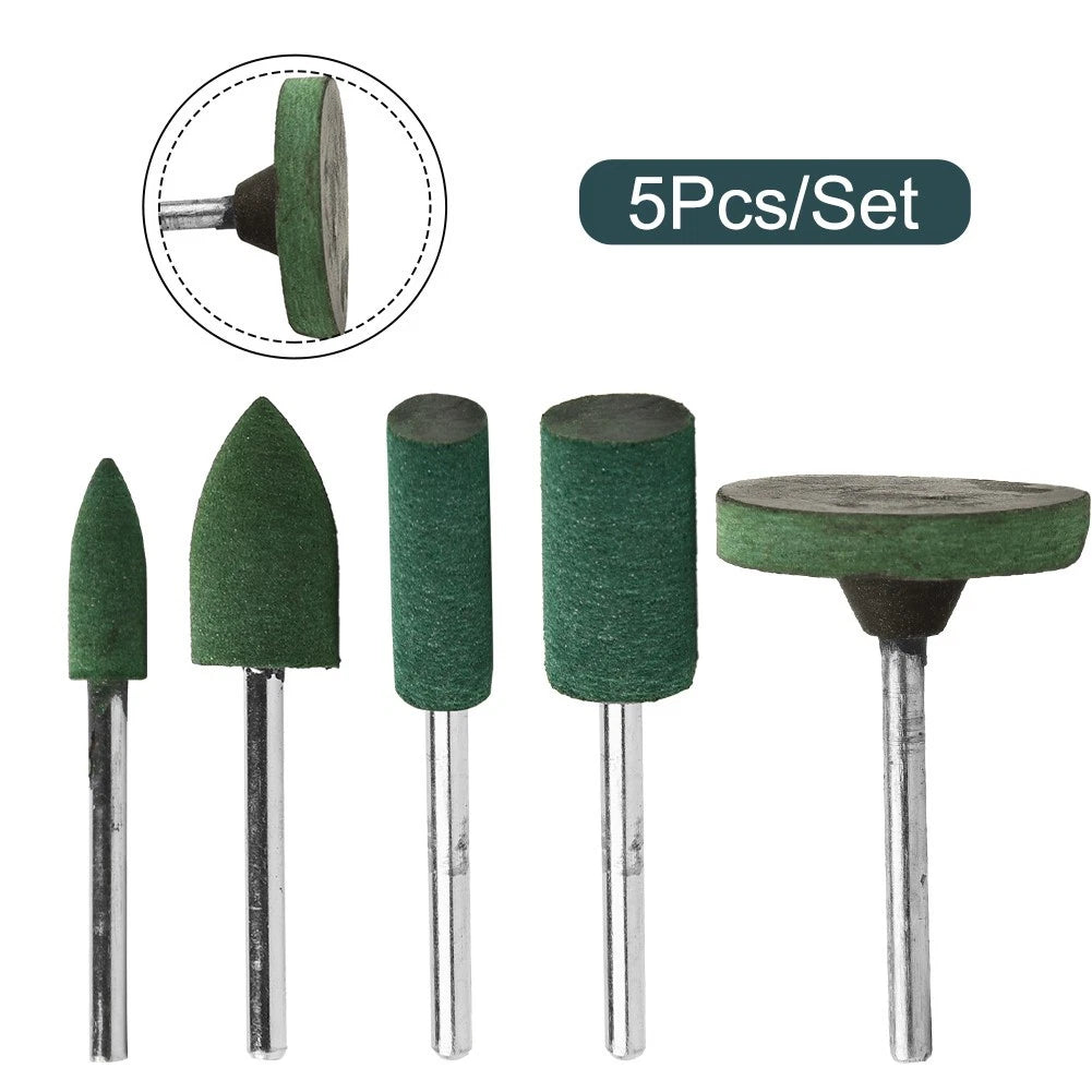 Set of 5 Rubber Grinding Heads Jewelry Shank Diameter 3mm