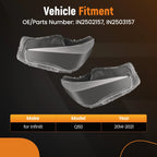 Set of 2 Headlight Lens Covers for Infiniti Q50 (2014–2021)