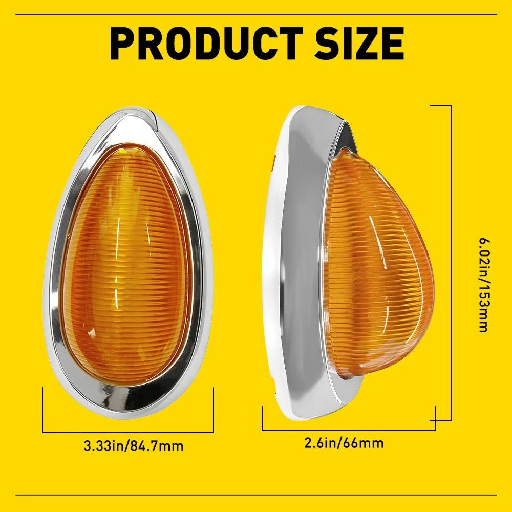 2X LED Side Marker Light Amber for Freightliner Century Columbia (EXV)