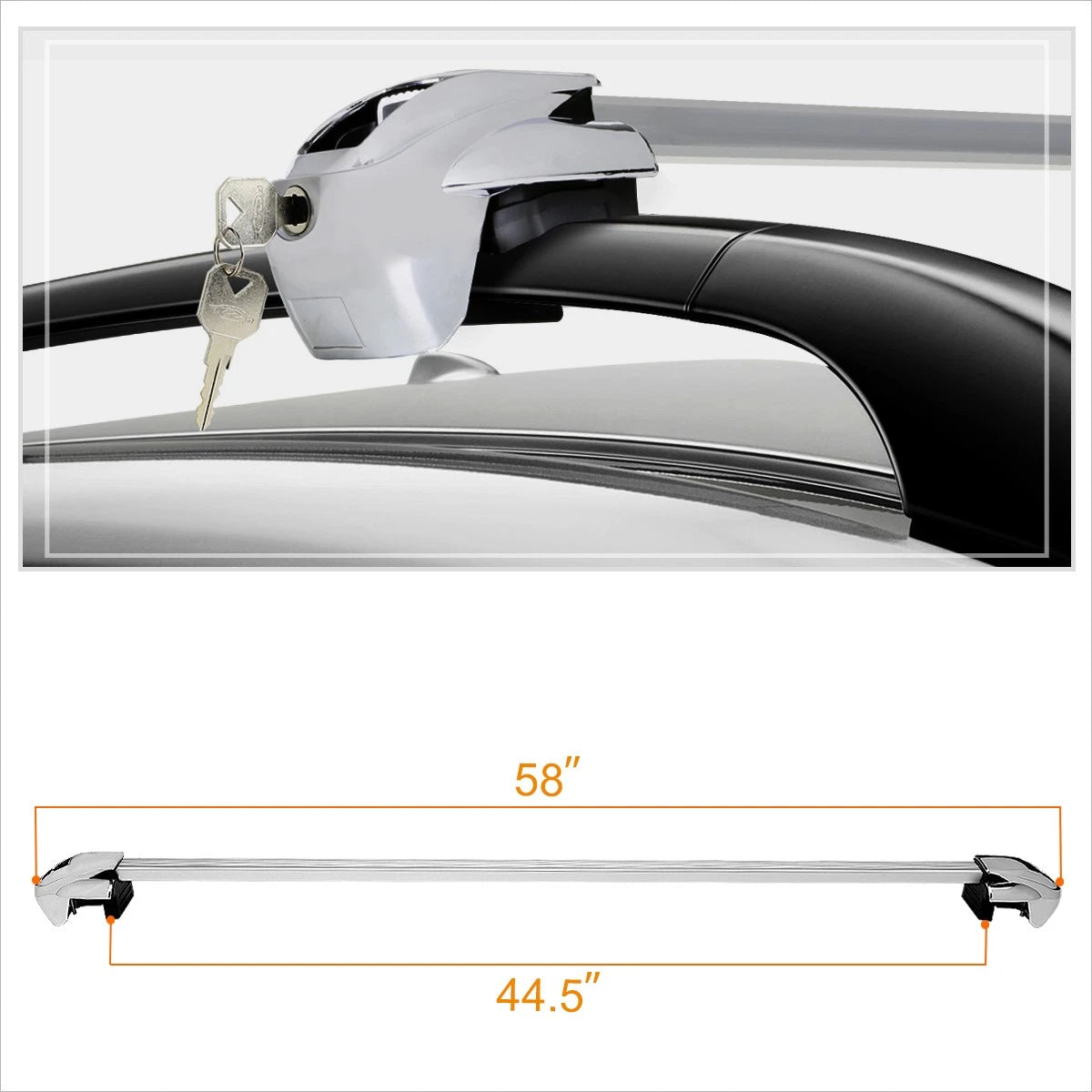 54" Adjustable Aluminum Roof Rack for Van/SUV (Fits Most Models)