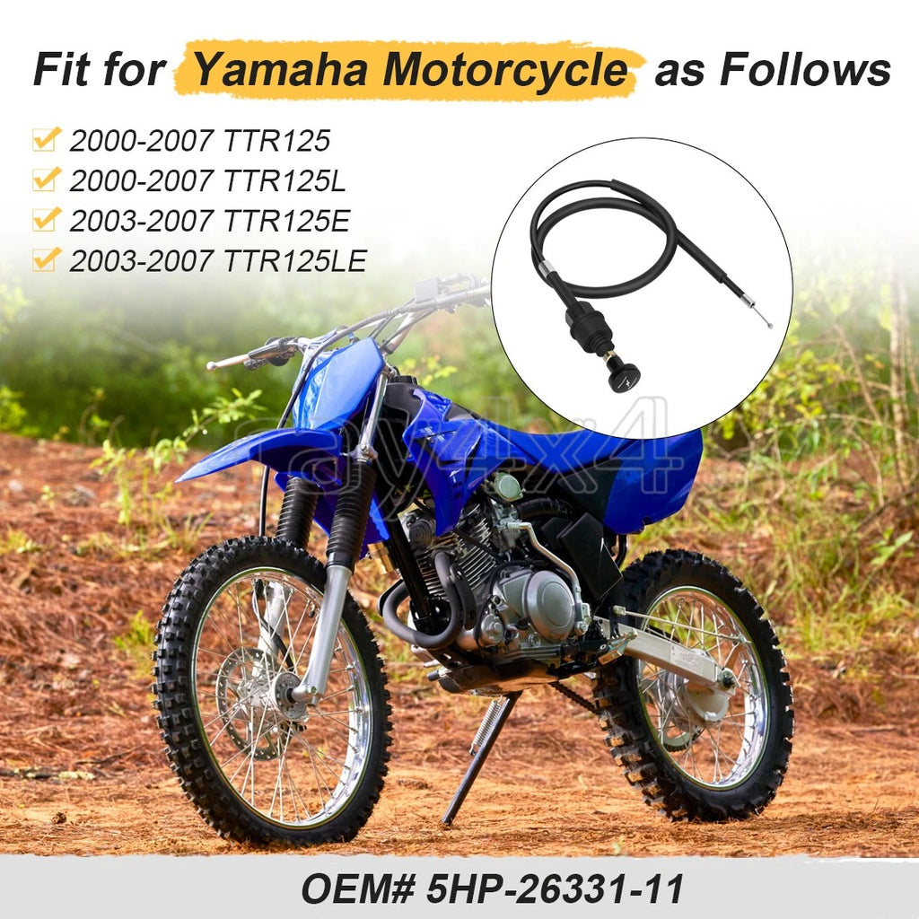 Starter Choke Cable for Yamaha TTR125 E/L/LE (2000–2007) 5HP-26331-11 5HP-26331-00