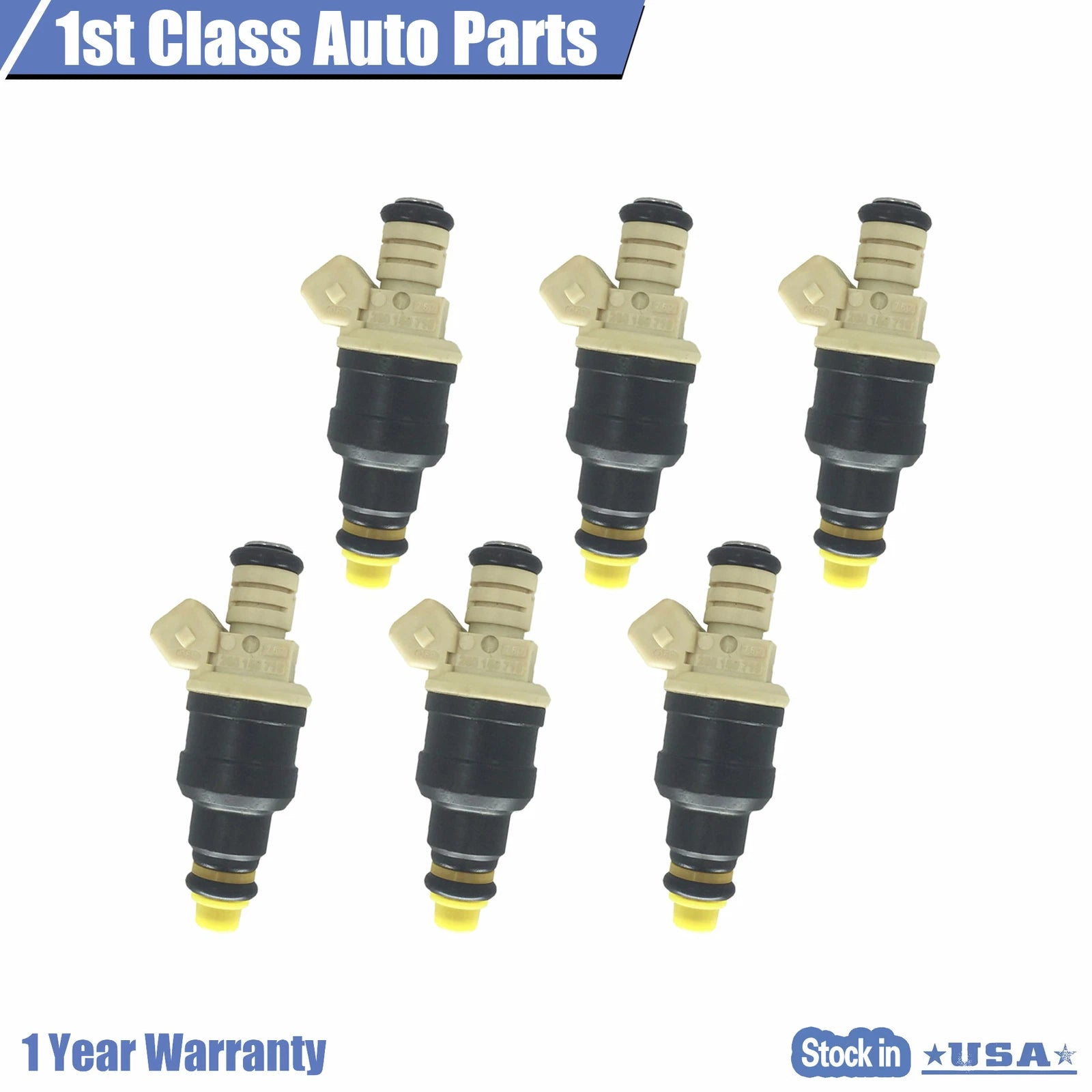 Set of 6 Fuel Injectors for Ford (1985–1993)