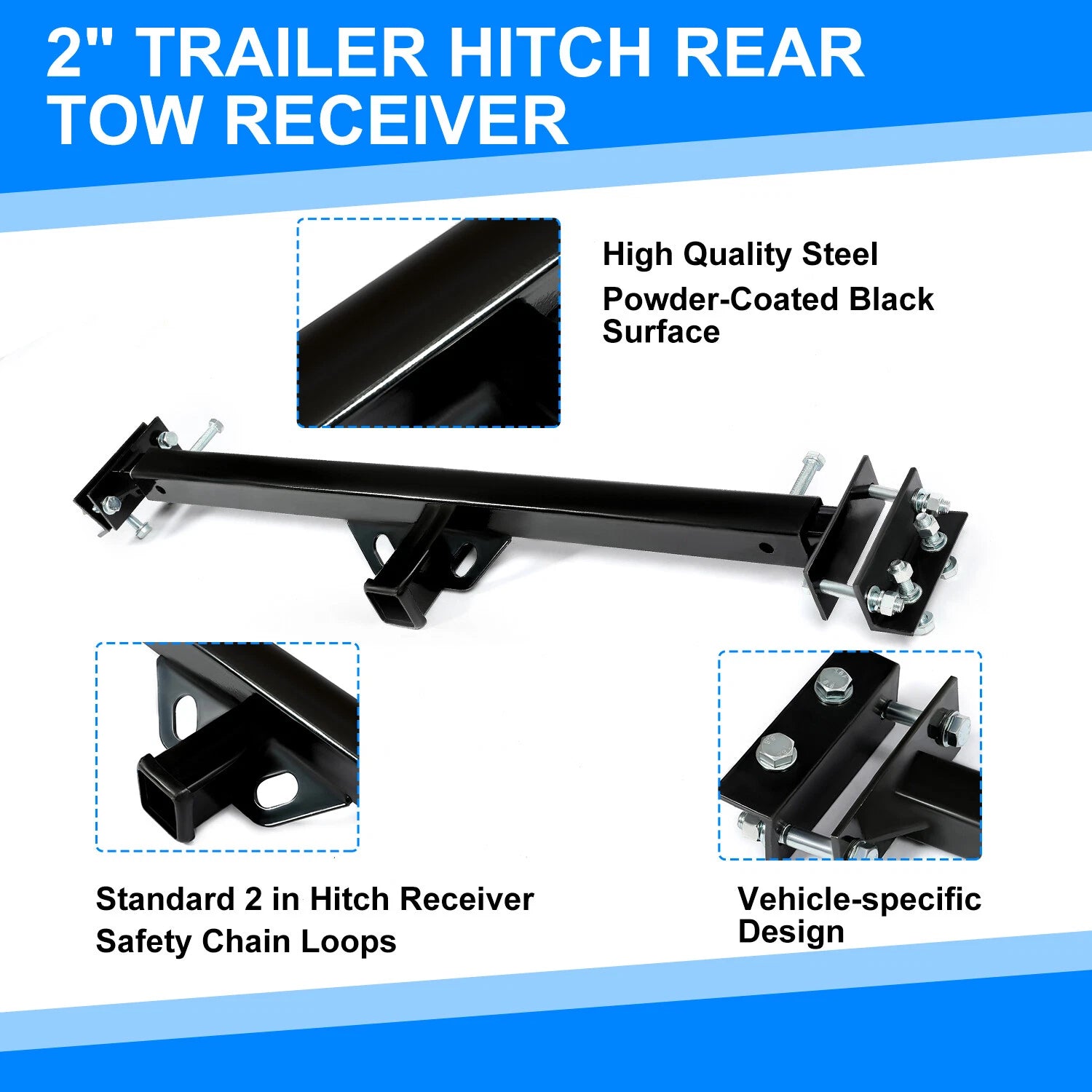 2'' Adjustable Trailer Hitch for Camper RV Trailers