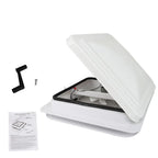 14" RV Trailer Roof Vent with 12V Fan and White Lid Interior Garnish