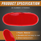 Front Door Panel Reflector Light Cover for Dodge Ram 1500 (2019–2023) 5179299AA Red